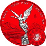 Mexico LIBERTAD RED SPACE series SPACE EDITION 1 Onza Silver coin 2019 Galvanic plated 1 oz